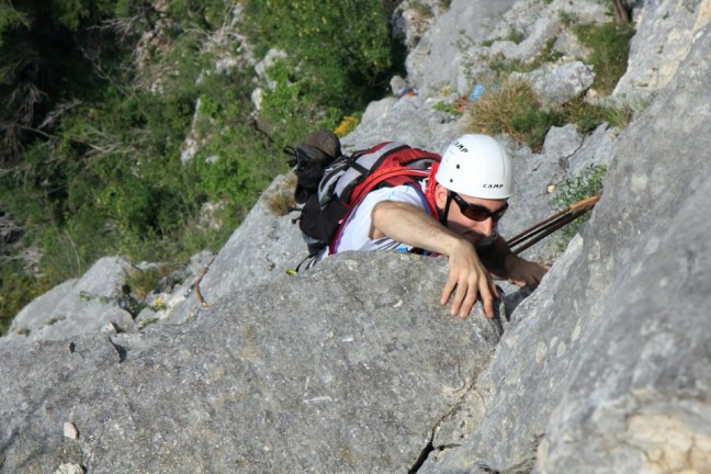 Pierre Yves dans l'avant derni&egrave;re longueur